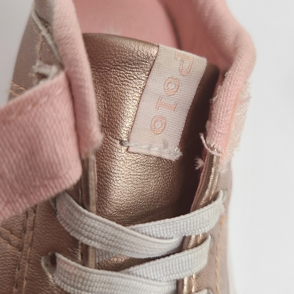 Polo Ralph Lauren Elmwood Velcro Sneakers Metallic Pink Girl's Sz 7 - Picture 10 of 15